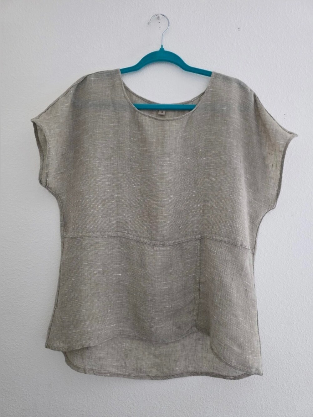 Flax by Jeanne Engelhart Aria Tee In Beige Lightweight Sheer Linen Gauze Sz M - Picture 2 of 12